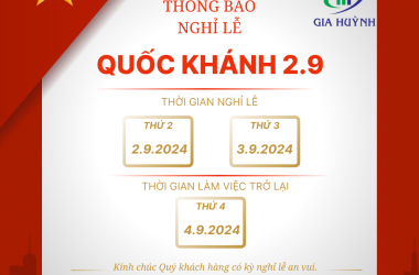 THÔNG BÁO LỊCH NGHỈ LỄ QUỐC KHÁNH 2.9